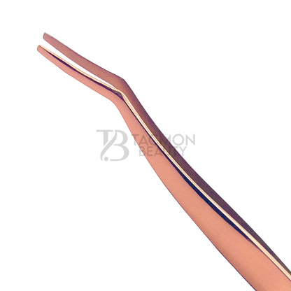 Rose Gold Titanium Plasma Coated Eyelash Tweezer TB-RG-32