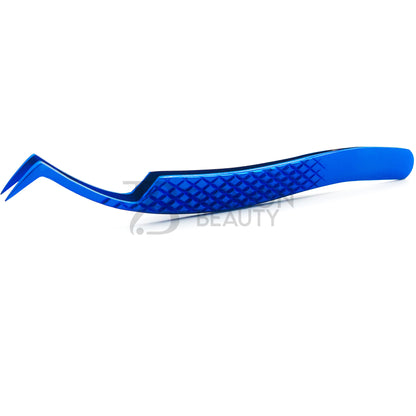 Blue Titanium Plasma Coated Eyelash Tweezer TB-Bl-33