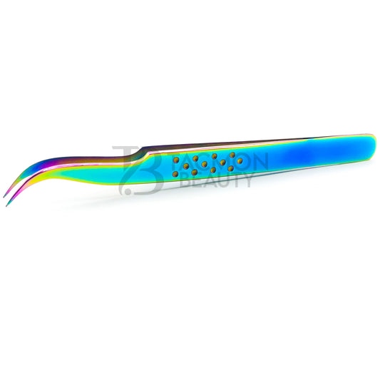 Multi/Rainbow Titanium Plasma Coated Eyelash Tweezer TB-MR-33