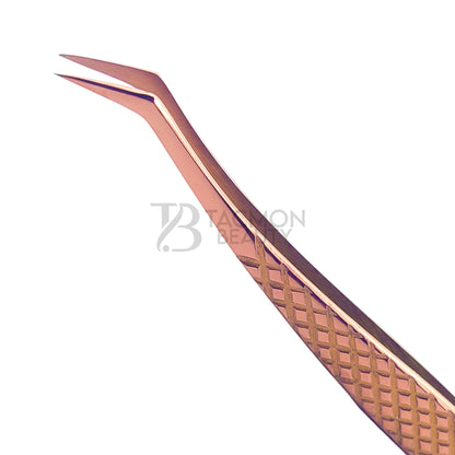 Rose Gold Titanium Plasma Coated Eyelash Tweezer TB-RG-33