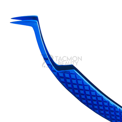 Blue Titanium Plasma Coated Eyelash Tweezer TB-Bl-33