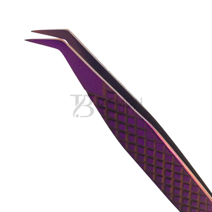 Purple Titanium Plasma Coated Eyelash Tweezer TBP-33