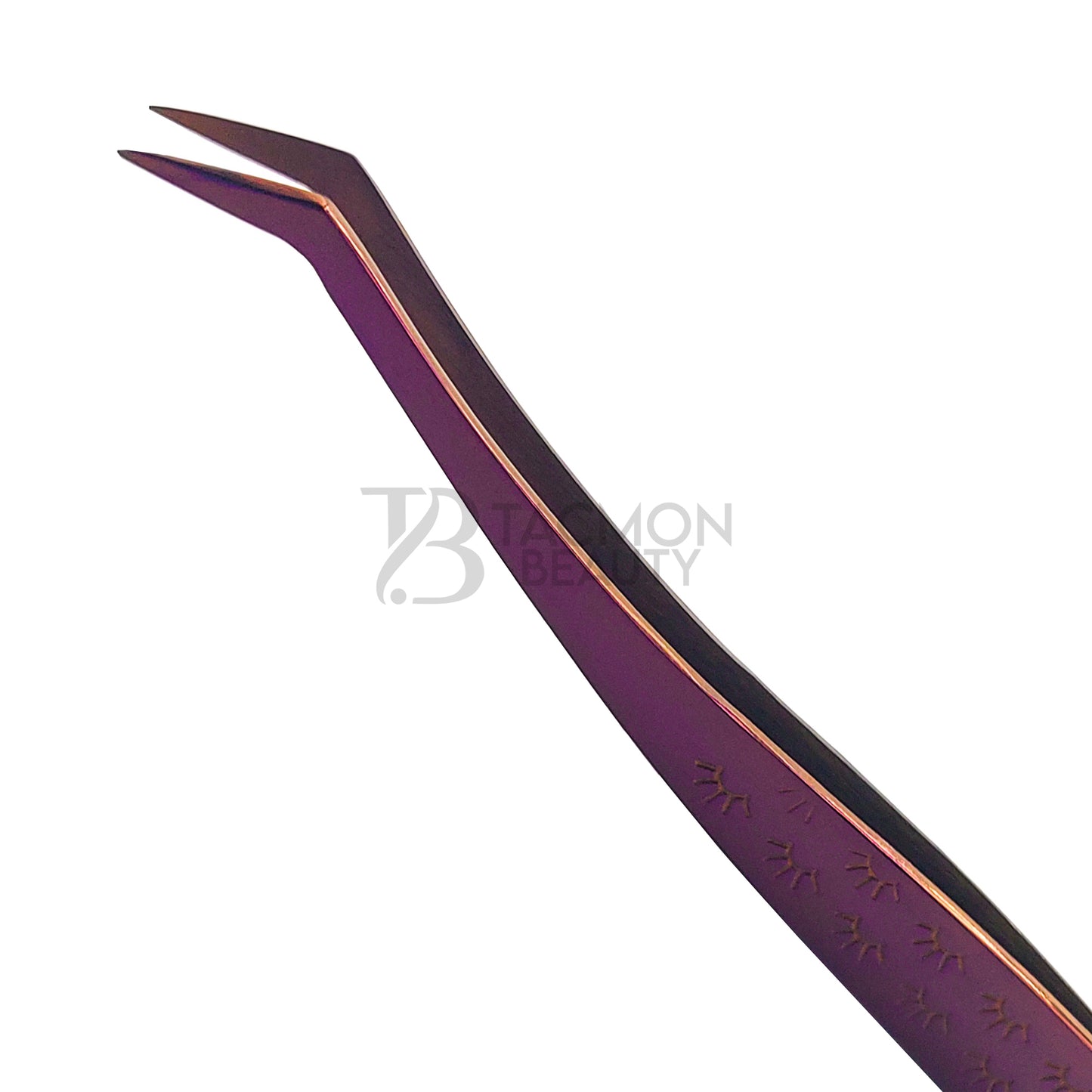 Purple Titanium Plasma Coated Eyelash Tweezer TBP-35