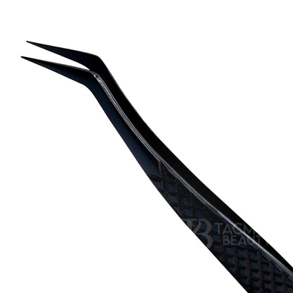 Black Titanium Plasma Coated Eyelash Tweezer TBB-36