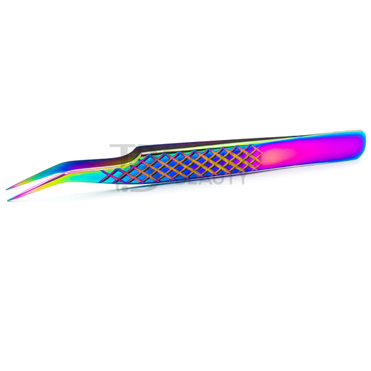 Multi/Rainbow Titanium Plasma Coated Eyelash Tweezer TB-MR-37