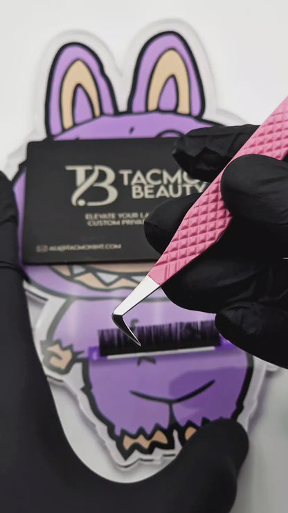 Fiber Tip Eyelash Tweezers Butterfly White to Pink Ombré set of 5